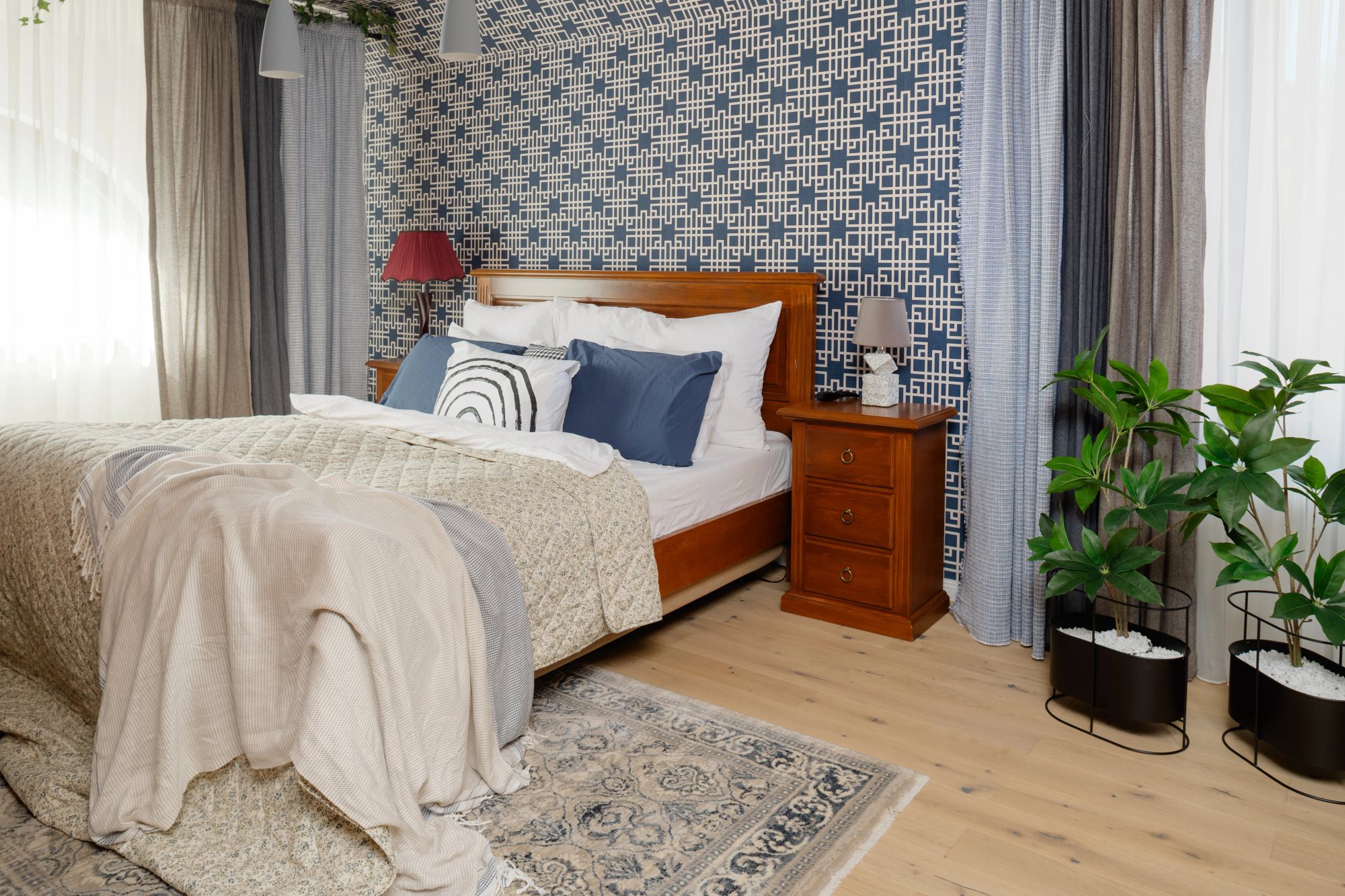 Bedrooms — A garden-view bedroom
