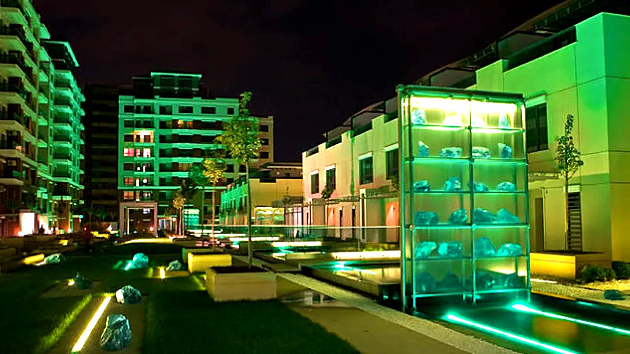Emerald Residences after dark